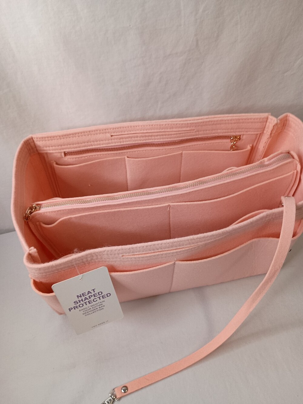 Womens XL Insert Purse Organizer Bag for Speedy Neverful Pink - Picture 3 of 8